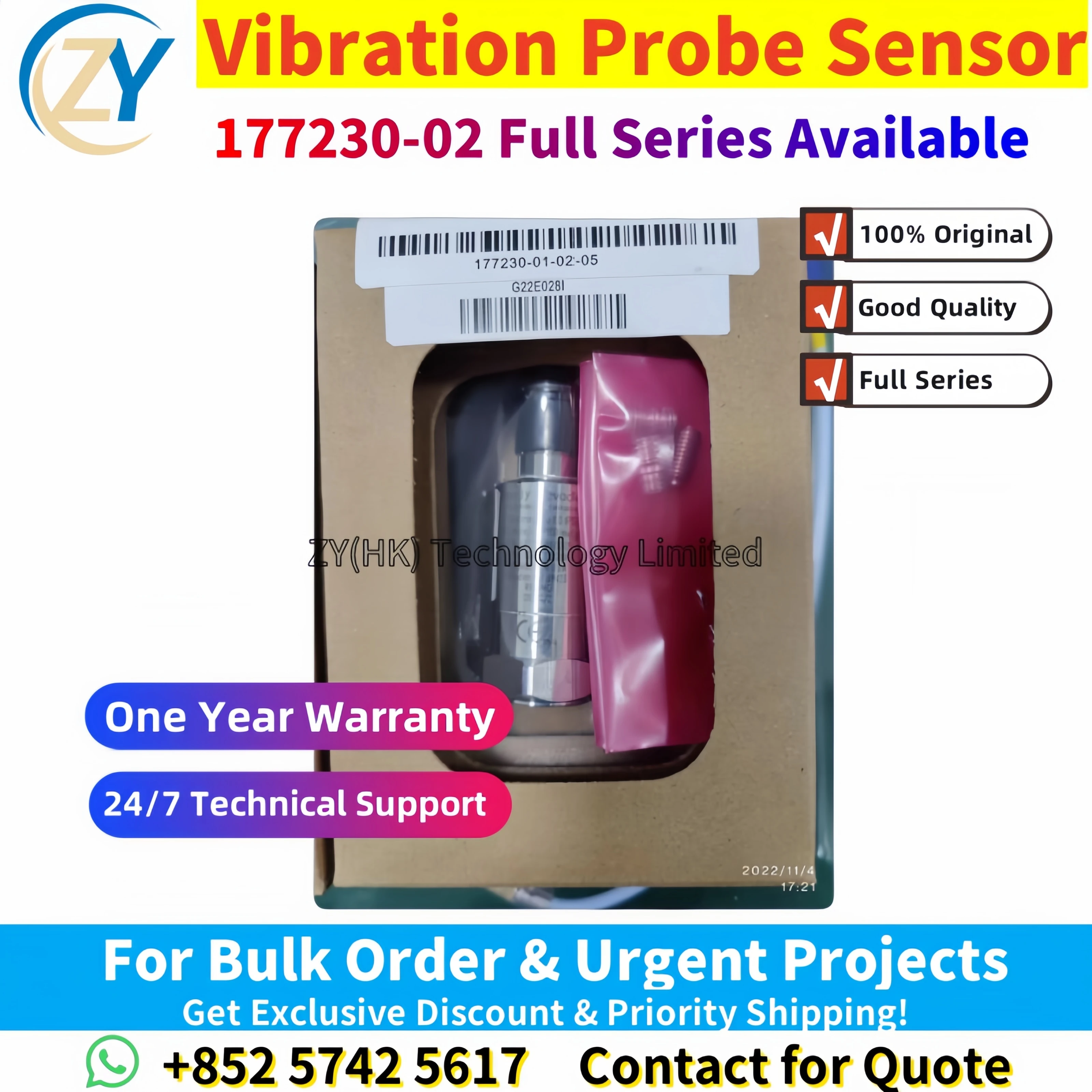 100% Original 177230-02-07-00 177230 Full Series Vibration Probe Sensor Output 4-20mA Brand New