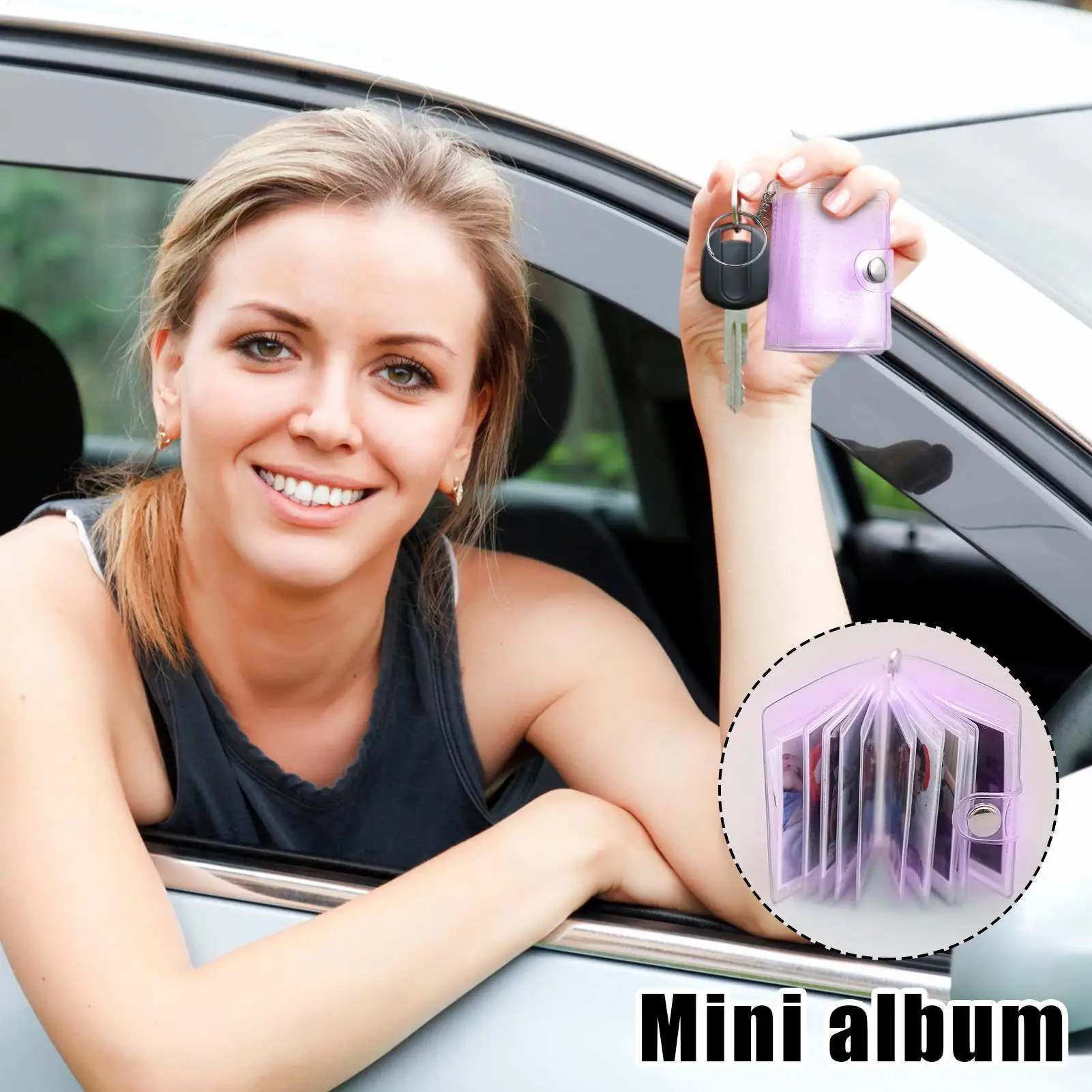 2 Inch Mini Photo Albums Key Chain Decoration Jewelry PP Photos Holder Pockets Accessories For Photos Cards Keychain Pendant
