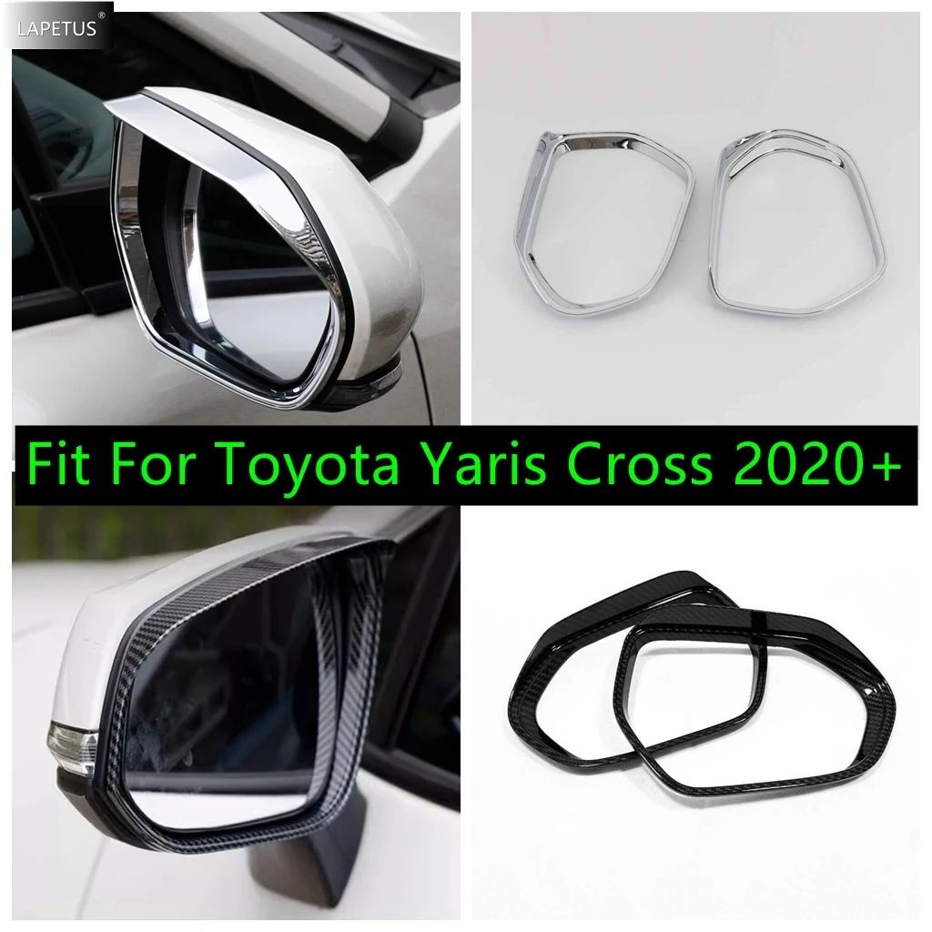 

Auto Rearview Mirror Rain Shade Rainproof Blades Decor Frame Cover Trim For Toyota Yaris Cross 2020 2021 2022 Accessories Chrome