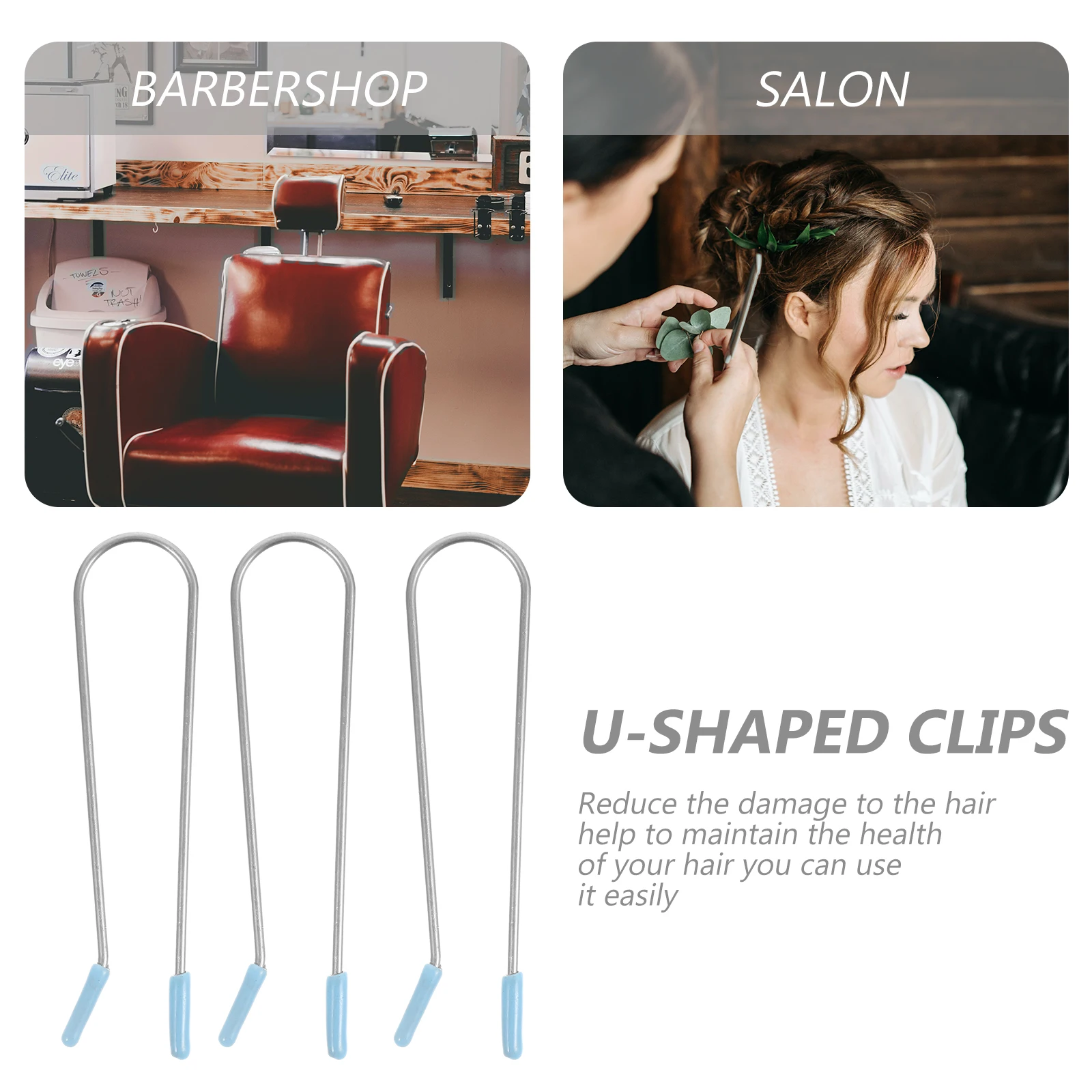 

20pcs Curling Clips 1.9cm U Shaped Pins for Hot Rollers Salon Styling Metal Wire Accessories