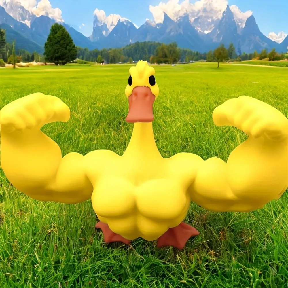 تمثال بطة عضلية مبتكر لديكور المنزل والحديقة، قابل للتجميع لعيد الميلاد والعطلات، ديكور داخلي وخارجي بدون #4