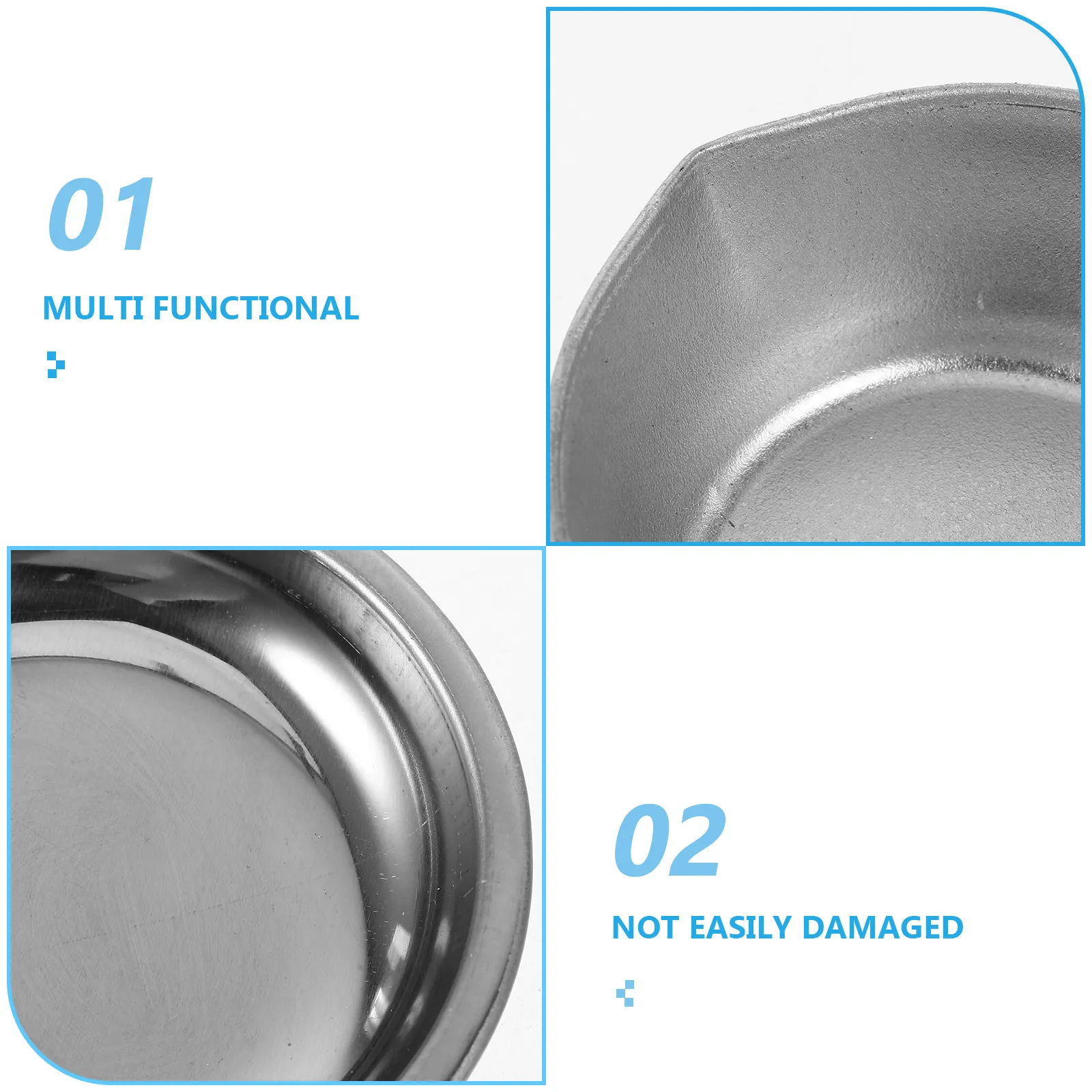 1Set Iron Round Paint Mixing Palette Stainless Steel Tray Mini Pigment Holder for Precise Painting Artists Supplies