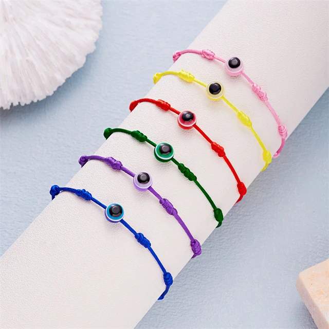 Blue Turkish Nazar Evil Eye Seven Lucky Knot Rosary Bracelet Women Girl 2024 New Fashion Red Purple Blue Green String Jewelry AliExpress 36