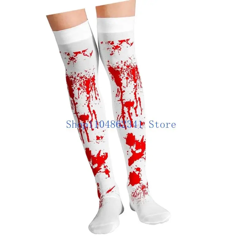 5ASD 1/2pcs الفخذ الدموي عالية الجوارب طول الكوع قفازات الهالوين تأثيري