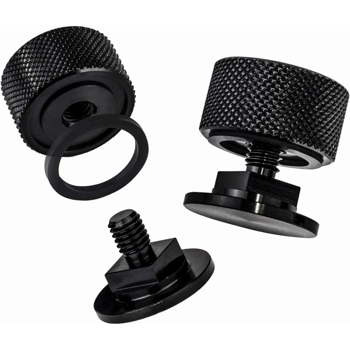

Welding Hood Headgear Fasteners 1 Pair - Black Anodized Flip Front Screws with Silicone Washer