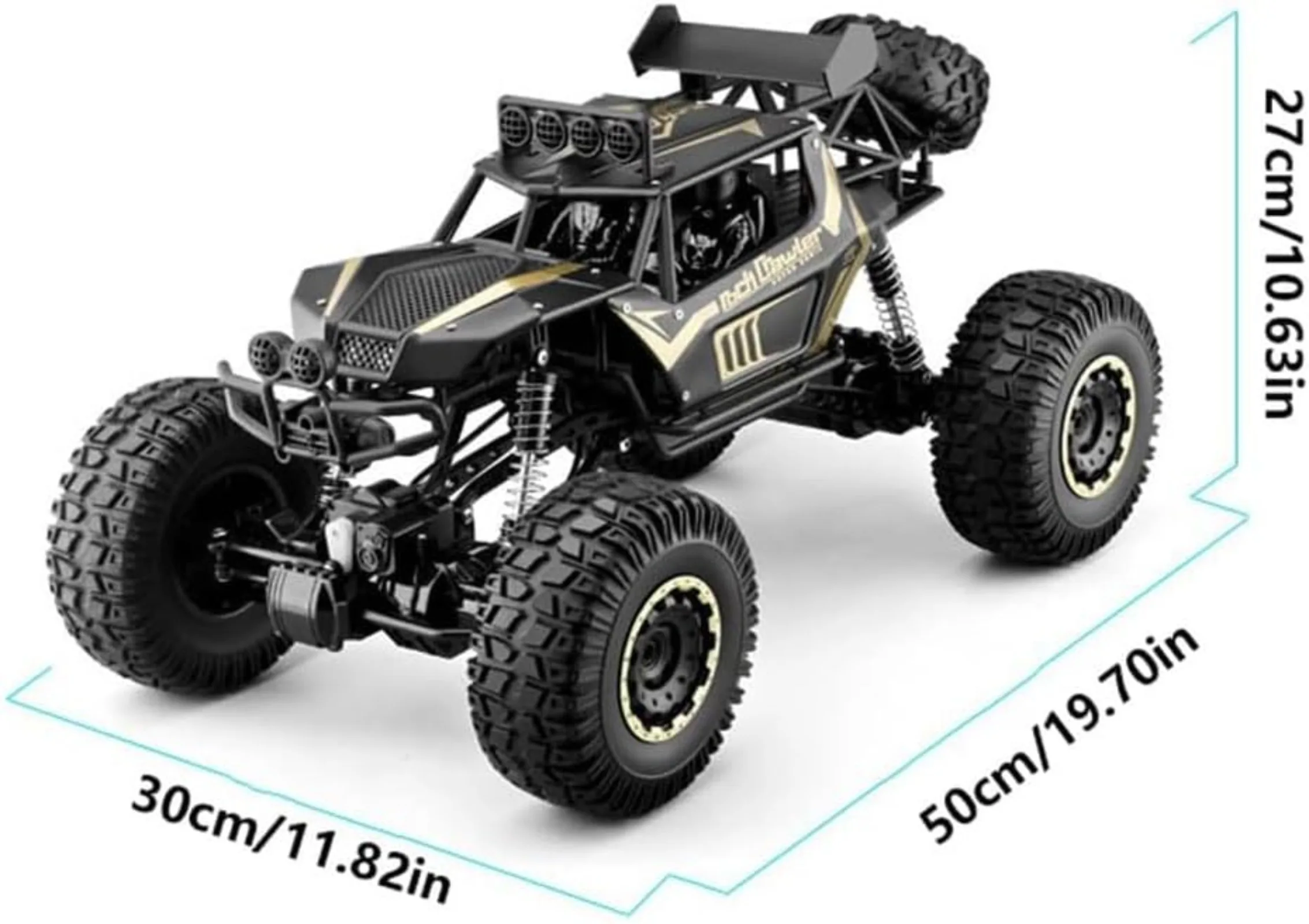 1/8 4WD Metal Alloy Body RC Truck Off-Road 4x4 2.4G All Terrain Large Rock Crawler Zdalnie sterowany samochód Zabawki Prezent dla dzieci