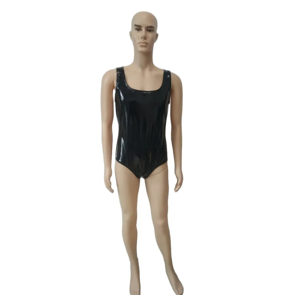 Mới Wetlook PVC Cao Su Bodysuit Bể Nam Áo Một Mảnh Bodysuit Định PU Quần Áo Clubwear Dành Cho Trẻ Em Người Lớn