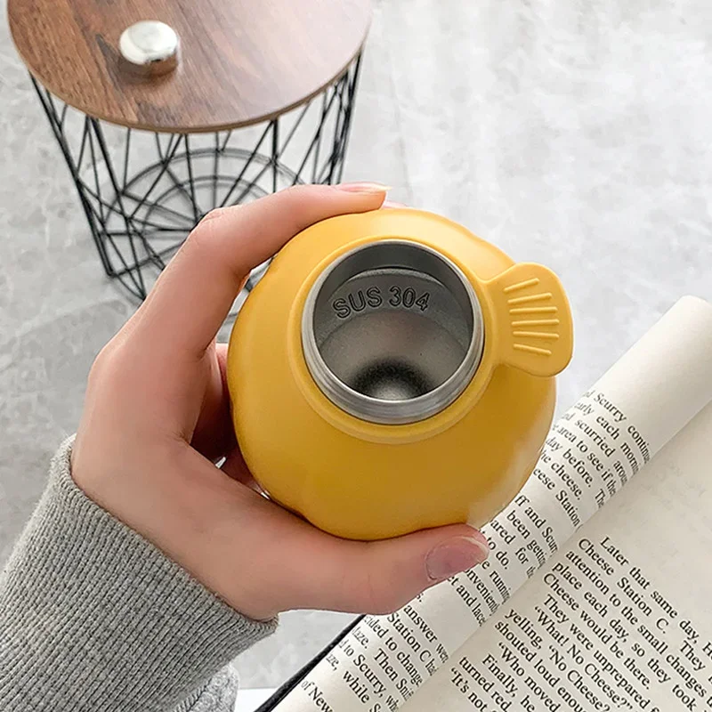 250ml Mini Pumpkin Thermos Stainless Steel Vacuum Flask With Hand Carry Cute Girl Student Thermal Coffee Mug Pocket Water Bottle