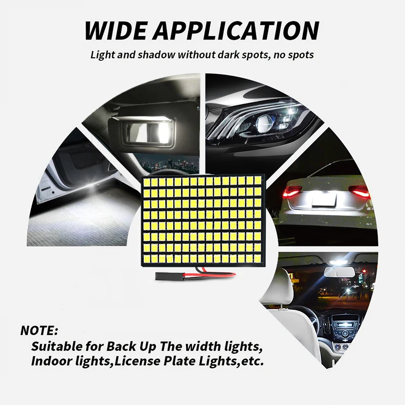 2pcs Car Panel Light Reading Room Lights Auto Interior Dome Trunk Lamp Door Bulb for T10 LED 2835 120SMD Super Bright White