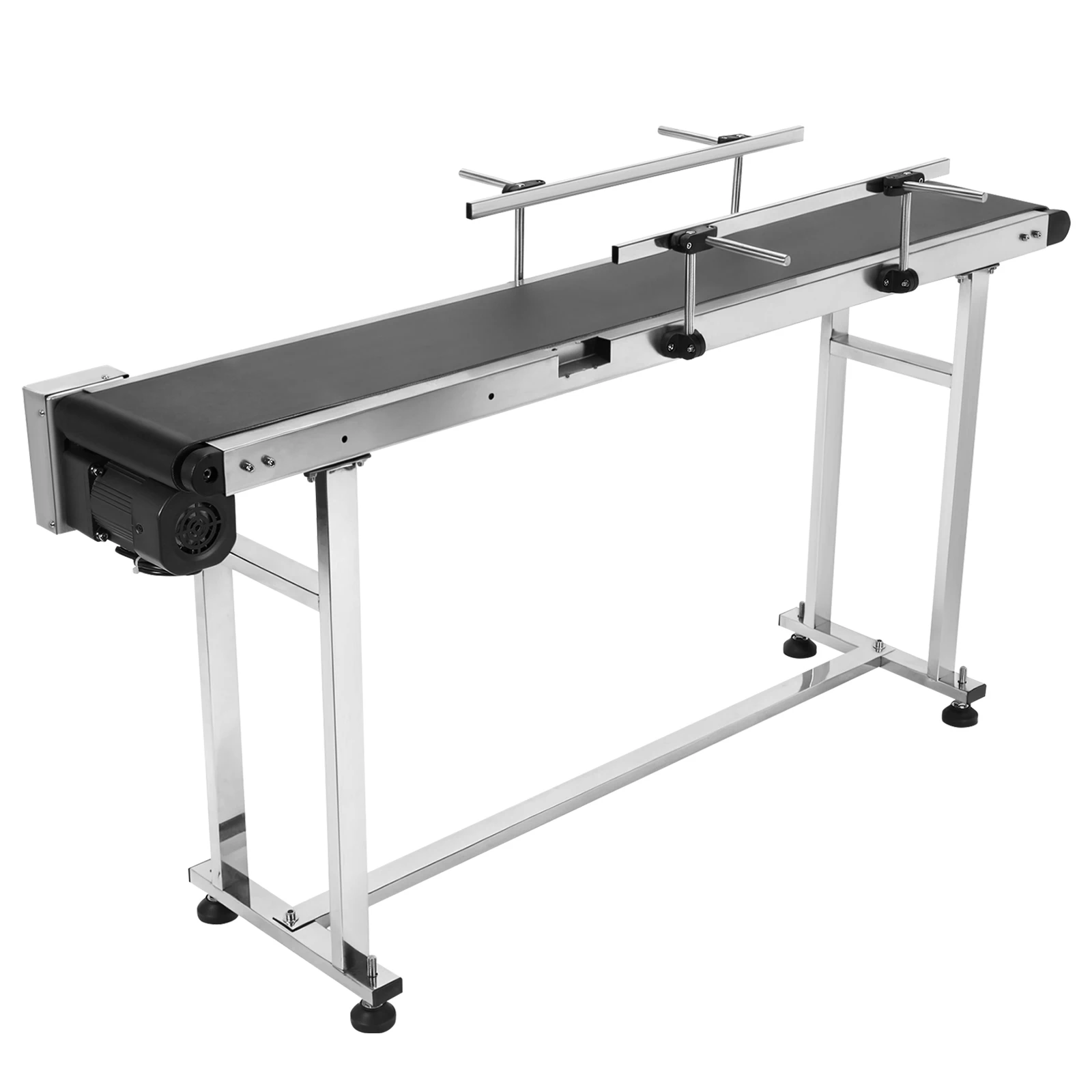 

Stainless Steel Frame Conveyor 59x7.8in Electric PVC Conveyor with Double Guardrails Adjustable Speed for Industrial Use