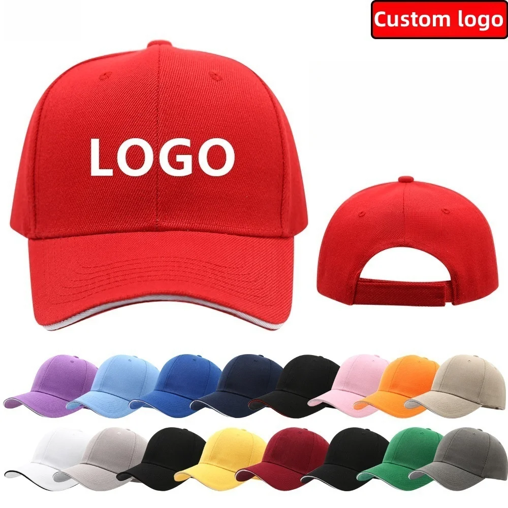 17 color custom logo printing 6 pieces of wool fine men and women casual solid color baseball cap outdoor travel fashion cap