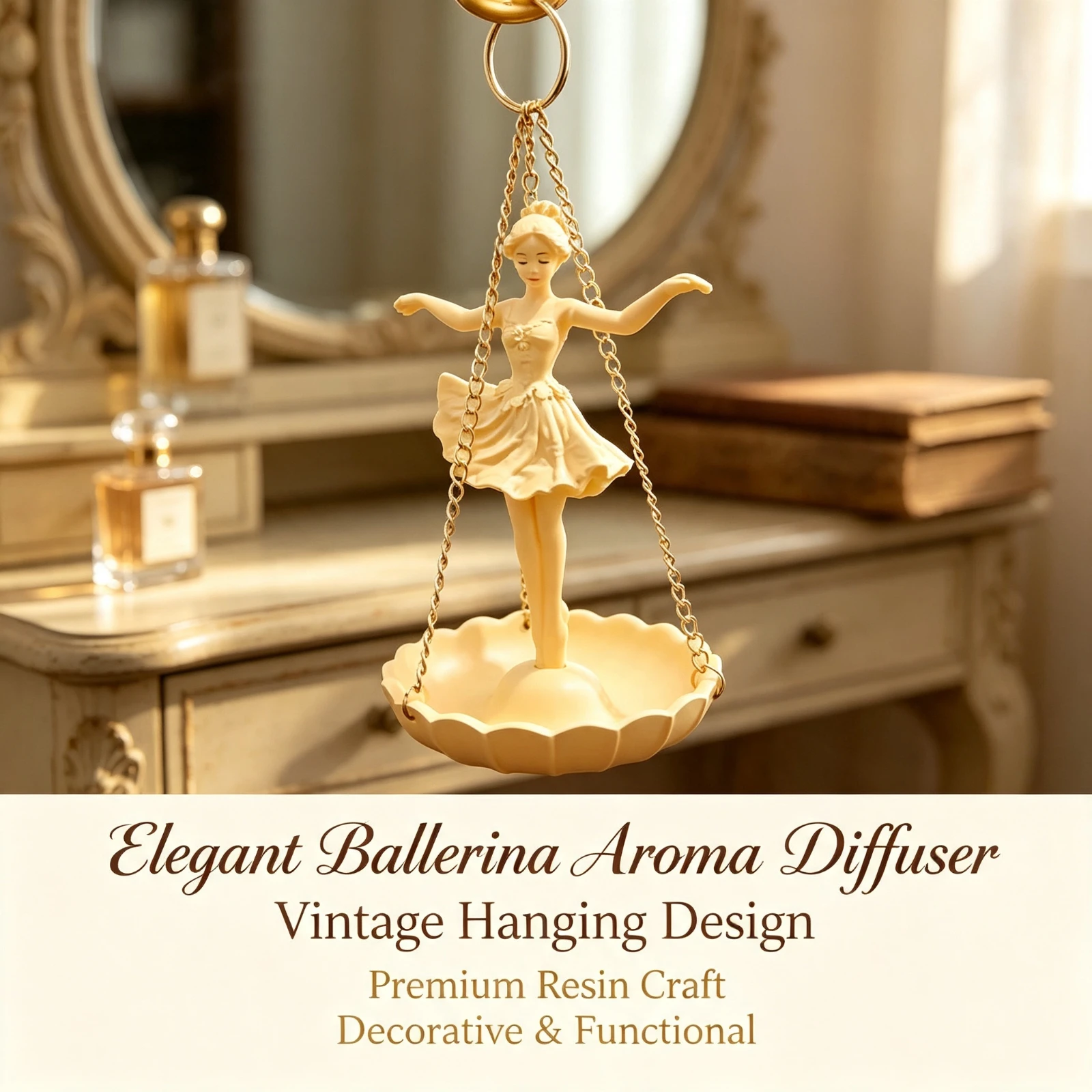 Resin Ballerina Hanging Planter Bird, Feeder Sculpture Outdoor, Garden Decoration Vintage Lady Statue, Home Yard Ornament Gift