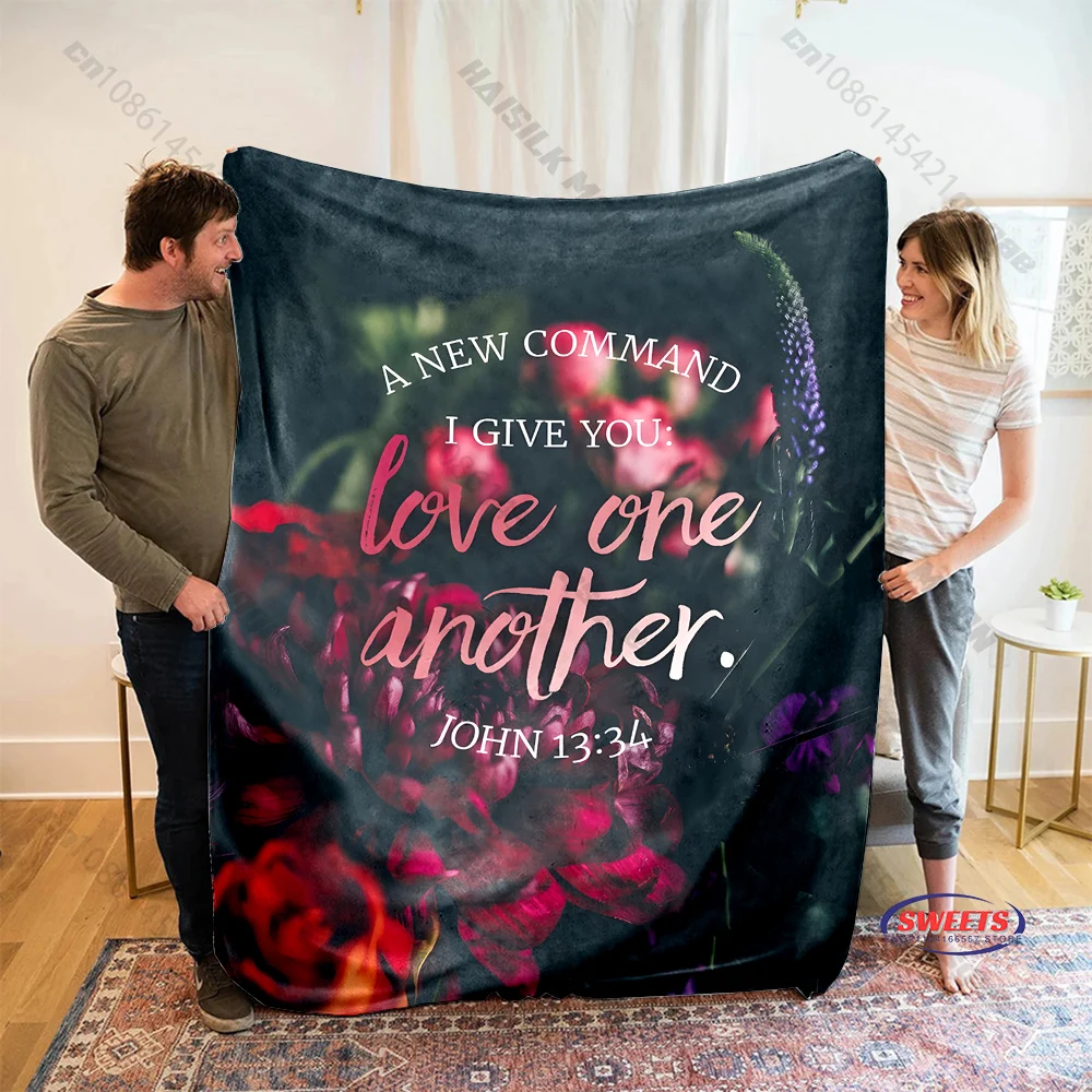 

Religion Christian Bible Verse Theme Soft Flannel Fluffy Throw Camping Blanket for Children Sofa Throw Thin Blanket Fashion Gift