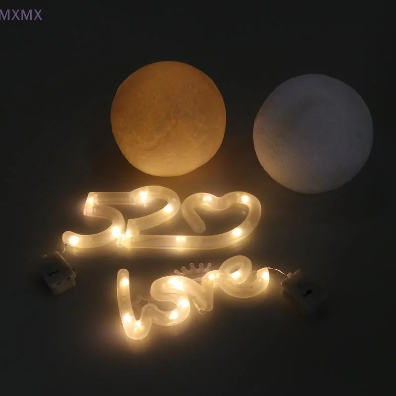 Romantico AMORE Lampada ambientale a forma di 520 Bianco/Bianco caldo Luce lunare Decorazione per anniversario di topper per torta di San Valentino