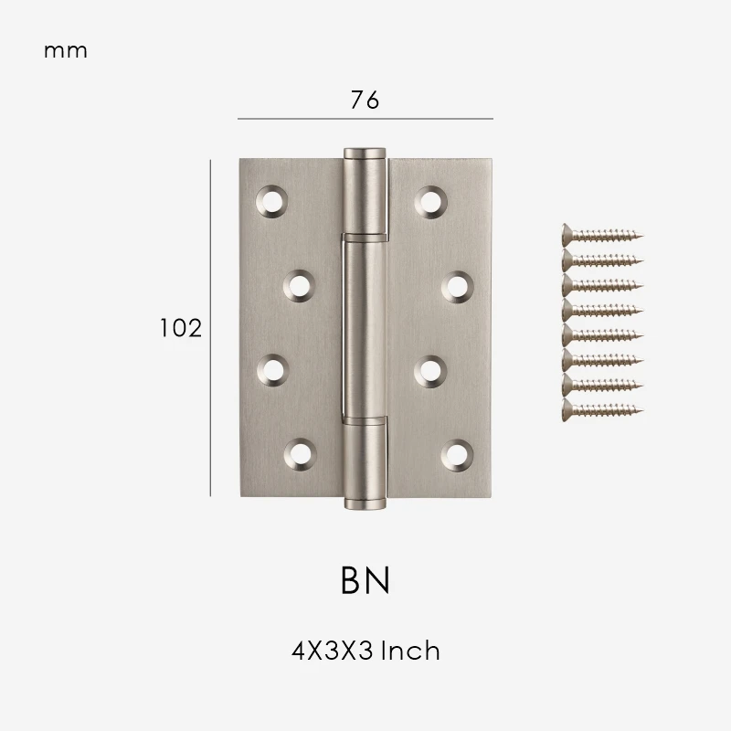 Nurlin massief messing 4 inch gladde binnendeurscharnier goud antiek brons zwart mat nikkel geborsteld optioneel