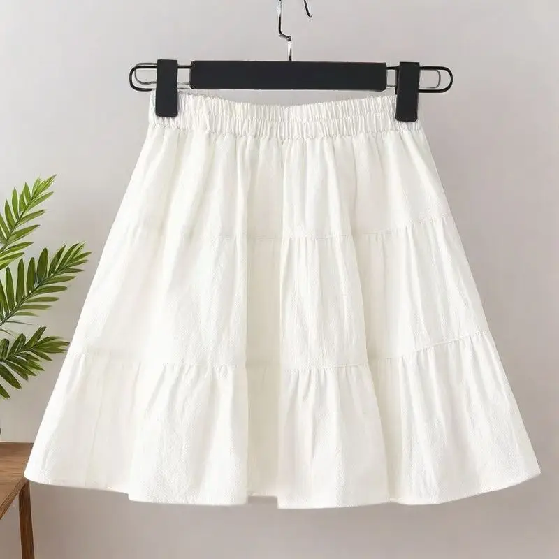 2025 New Summer Women's White Tiered Skort, High Waist A-Line Anti Chafing Ruffle Hem Mini Skirt