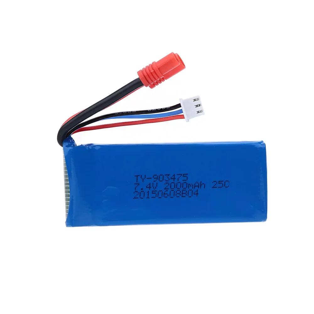 7.4V 2000mAh Battery (Round Connector) for Syma X8C X8W X8G X8HG X8HC RC Quadcopter Spare Parts