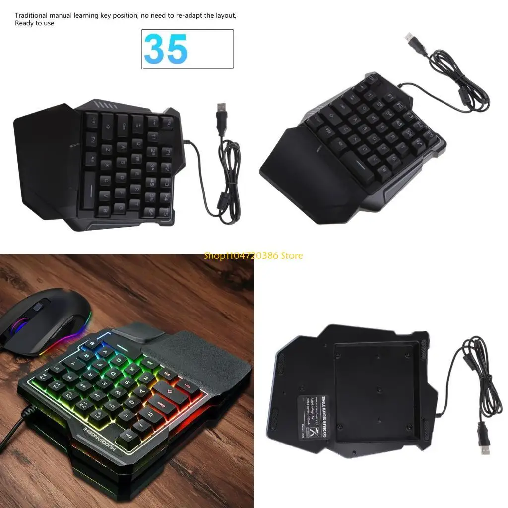 

Игровая клавиатура K0EA Full 35 USB Проводная игровая клавиатура для ПК для одной руки