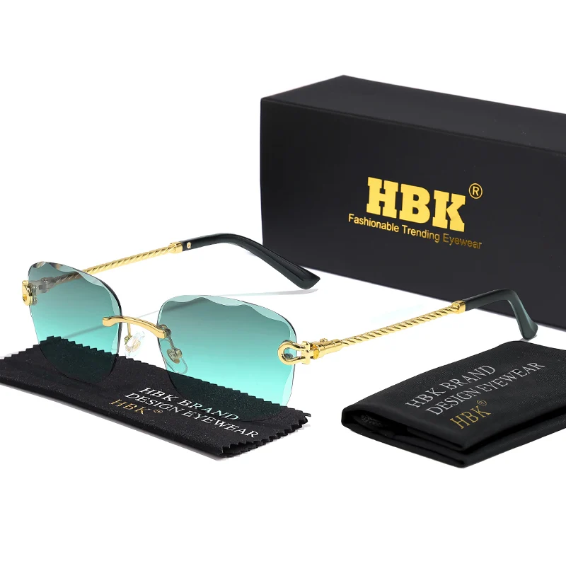 HBK Rahmenlose Metall-Sonnenbrille 8
