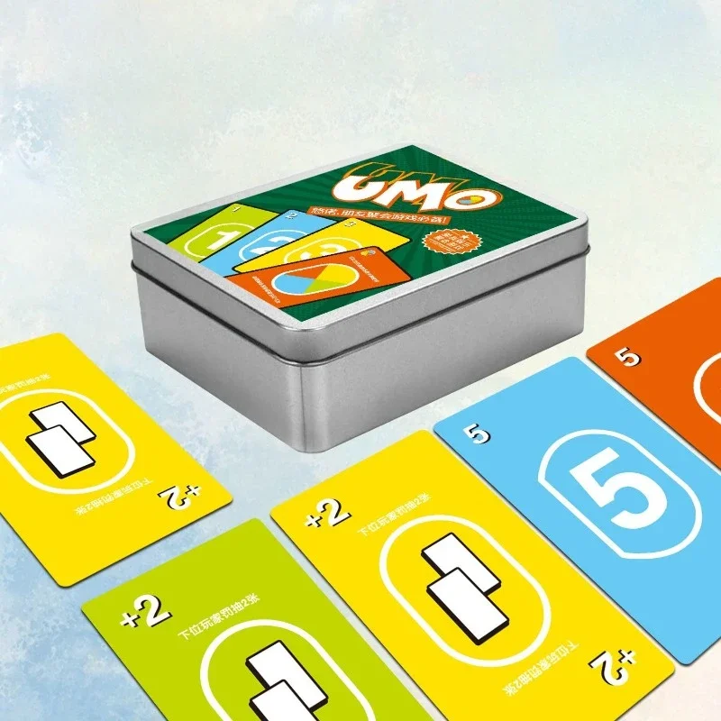 Mattel UNO-Juego de mesa de fiesta familiar para múltiples personas, juego de rompecabezas de tarjeta informal interactivo para padres e hijos, versión iron box