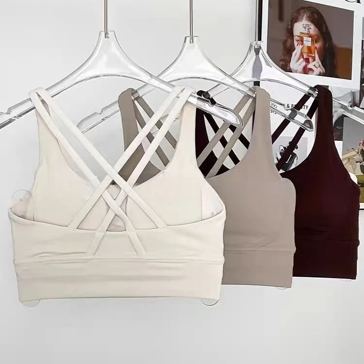 

Лимонные женские однотонные сексуальные колготки с крестом, майка, бюстгальтер с нагрудной подушечкой, спортивный бюстгальтер для фитнеса, мягкий жилет для занятий йогой в тренажерном зале