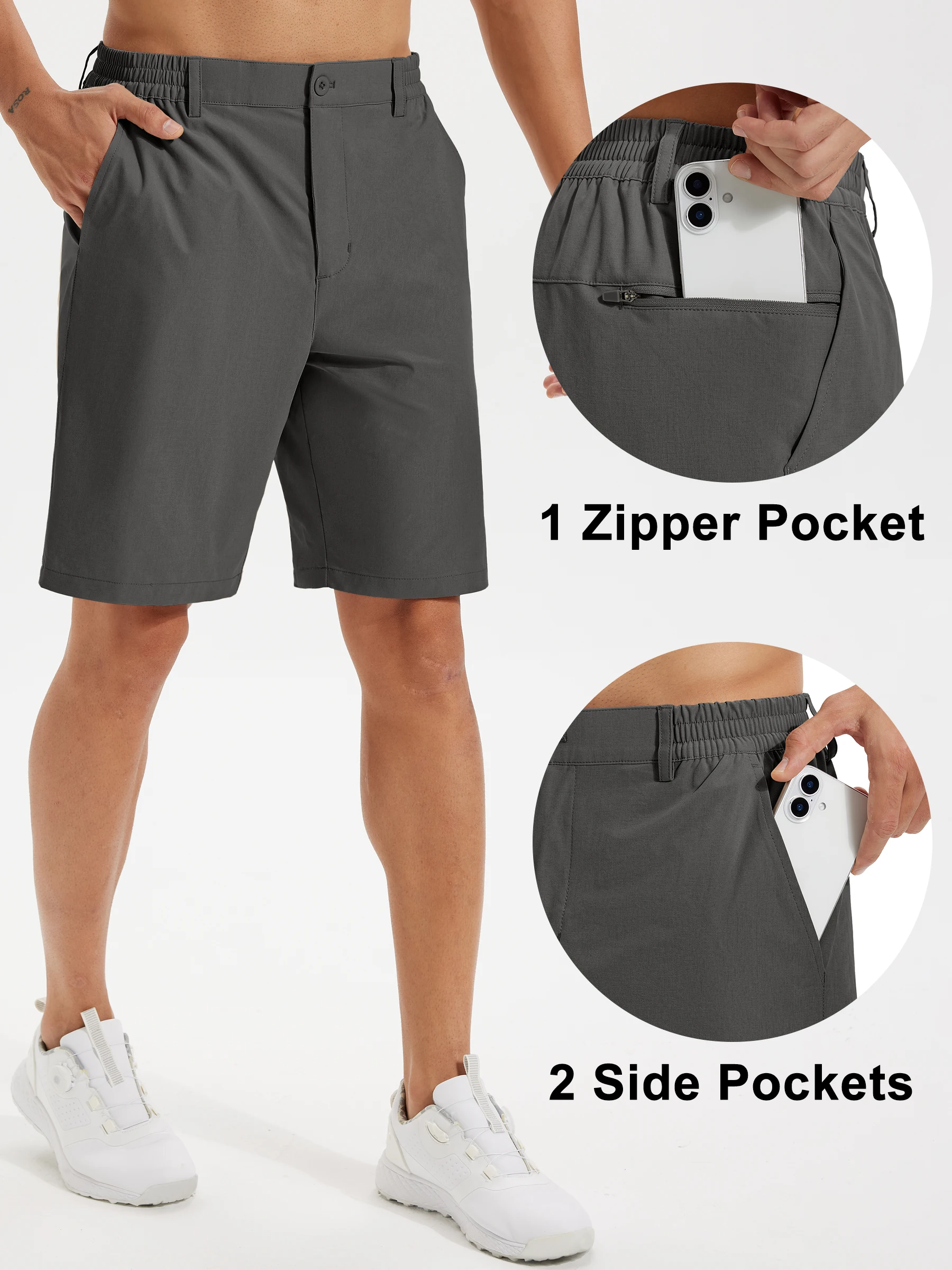 Herren-Golfshorts, leichte Anzugshorts, schnell trocknende Stretch-Shorts, lässige Arbeits- und Wander-Shorts – Detail 30