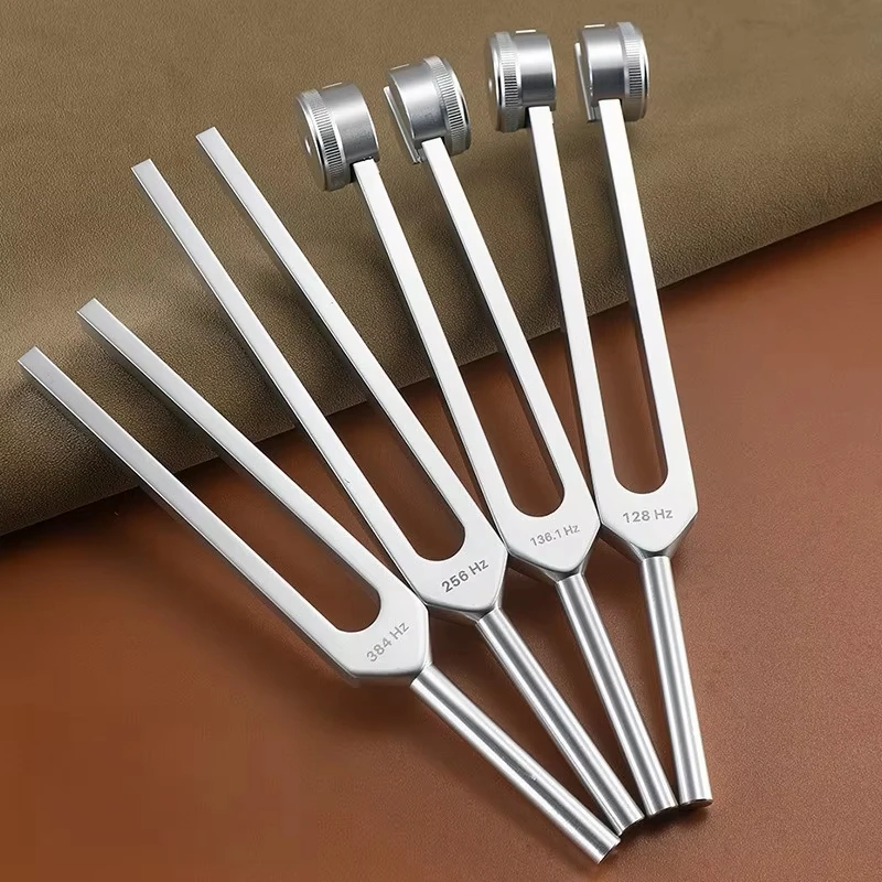 Miwayer Sound 128Hz 136.1Hz 256Hz 384Hz Healing Tuning Forks Weighted & Unweighted with Activator for Chakra Balancing