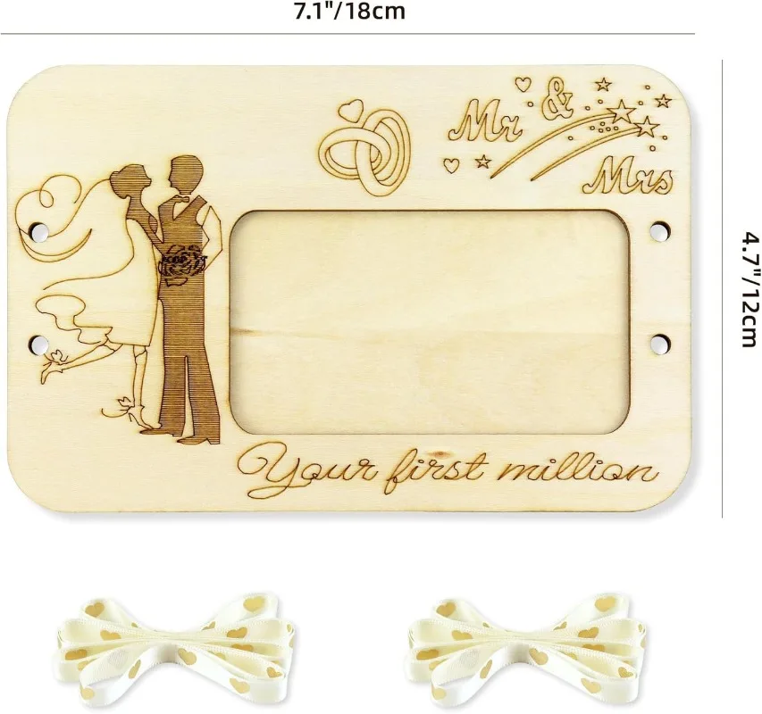 Unique Wooden Money Clip with Creative Design for “Your First Million”; Ideal Birthday and Wedding Gift; Home Decor Figurine