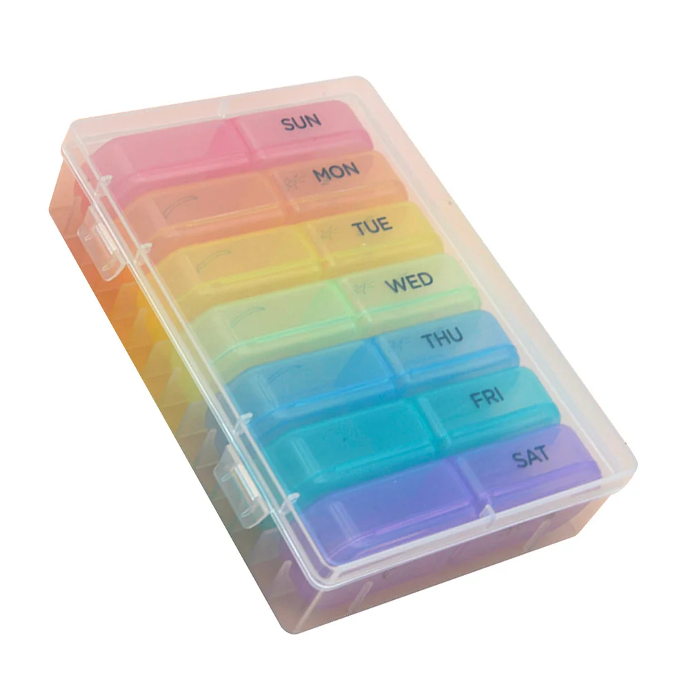 حقيبة تخزين صغيرة مكونة من 7 حزام، منظم أدوية، صندوق حبوب محمول، غطاء مزدوج، حاوية أدوية محمولة للاستخدام الخارجي #5