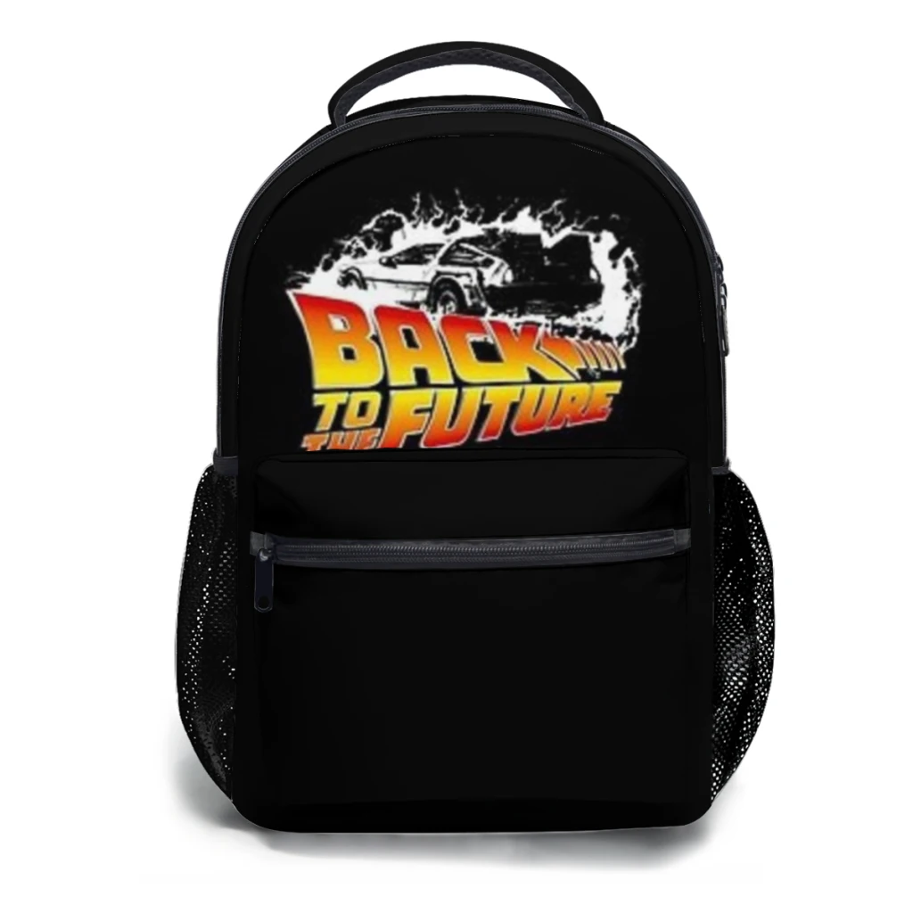 

Back to the Future - DeLorean White Stencil Fan Art Schoolbag For Girls Large Capacity Student Backpack 17inch