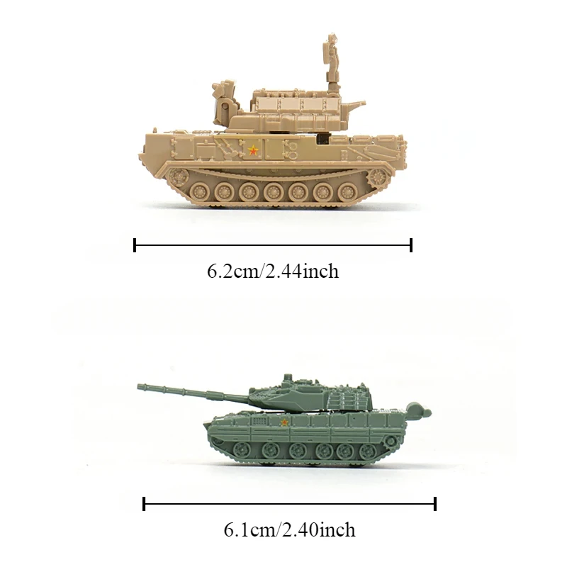 4PCS/Set 1/144 China Red Flag 17 Air Defense Missile CHN-15 Light Tank 4D Assembly Model Sand Table Children Toy