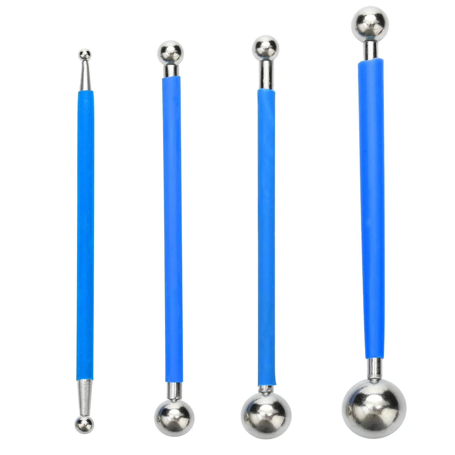 4 pieces/set Professional Tile Grout Filling Tool Double Steel Pressing Ball Repair Stick DIY Polymer Clay Sculpture Kit