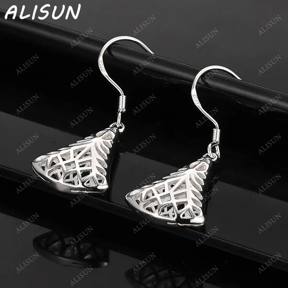 

ALISUN 925 Sterling Silver Hollow Fan Earrings Drop Earrings For Women Anniversary Gift Popular Wild Fashion Romantic Jewelry