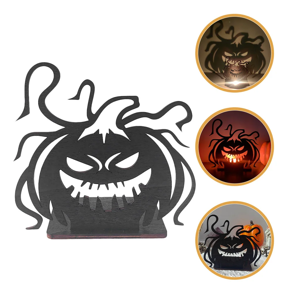 

2Pcs Halloween Pumpkin Holder Wooden Decor Stable Table Centerpiece Wood Holder