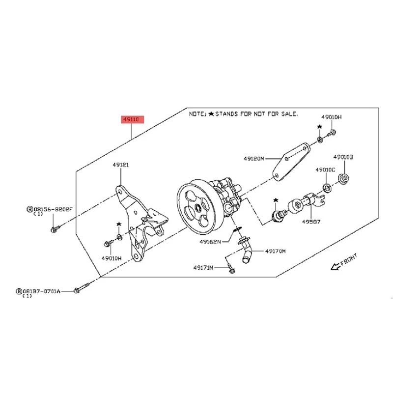 Steering Gear Booster Pump Assy 49110-4JM0A For Nissan NP300 Frontier Navara Terra QR25DE 2014-2018 Steering Gear Booster Pump