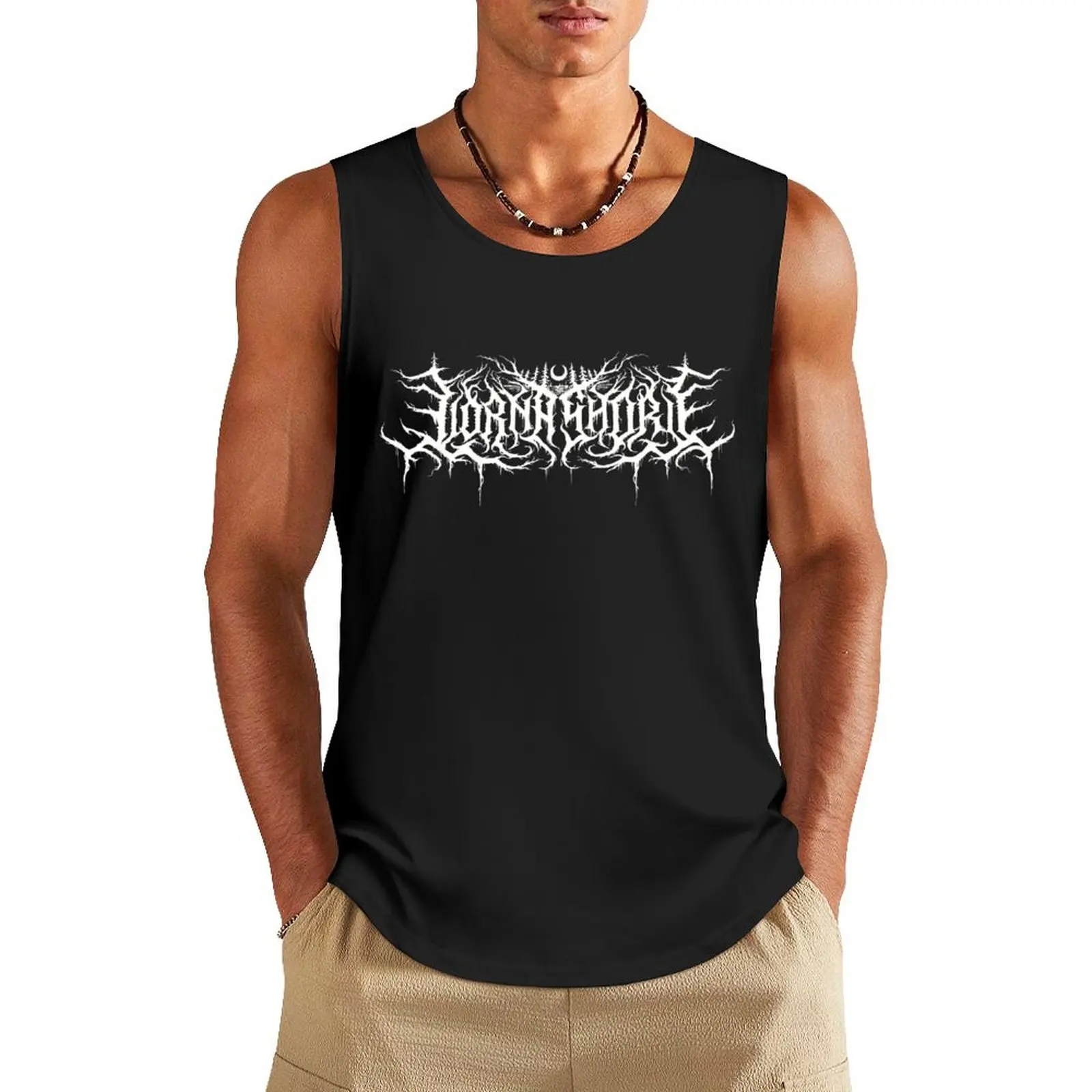 Lorna shore logo in white Tank Top gym clothes for man T-shirts men