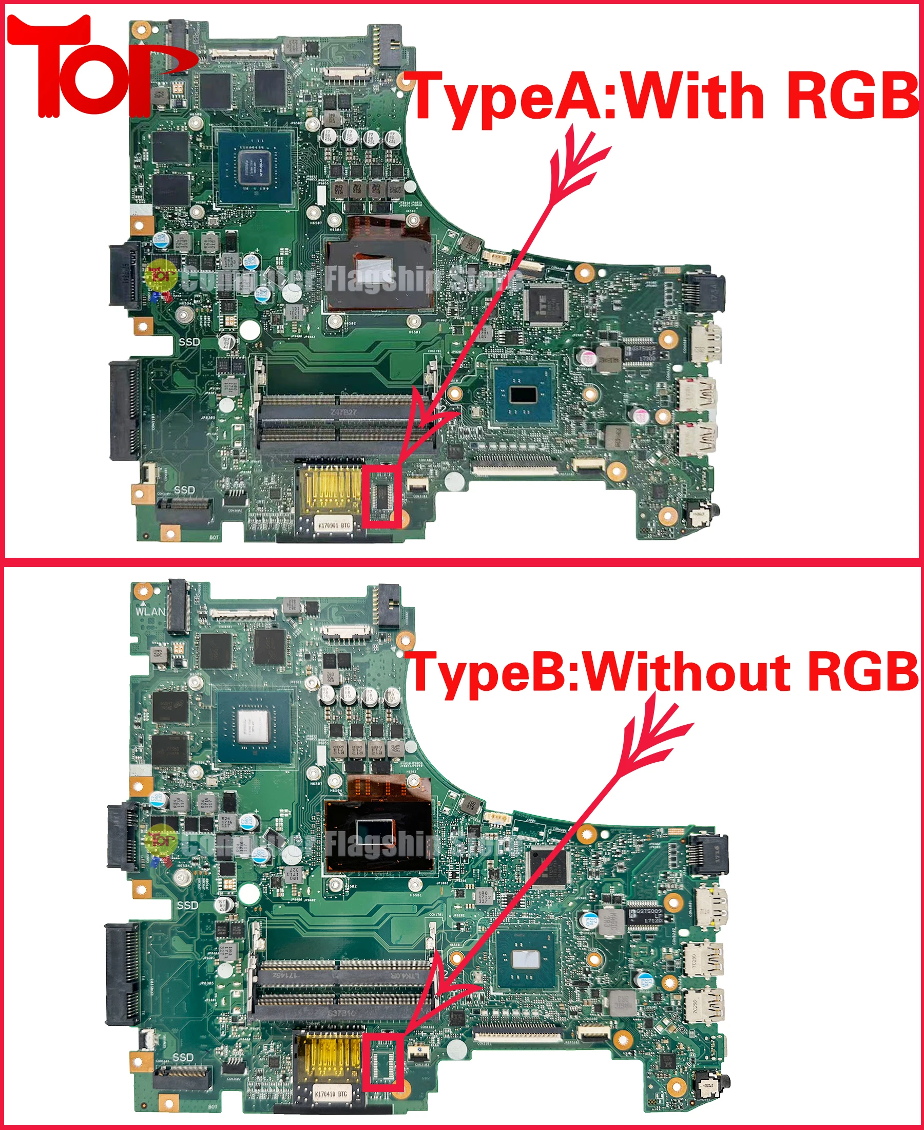 Motherboard Laptop GL553V untuk ASUS ROG GL553VD GL553VE mainfx553ve FX53V ZX53V FZ53V I5-7300H I7-7700H GTX1050TI