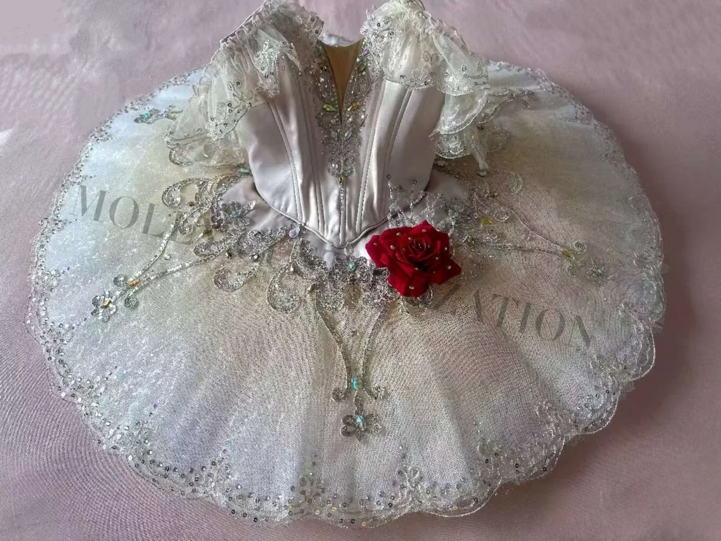 

Высококачественная новая индивидуальная балетная юбка цвета шампанского Paquita для соревнований GDC, юбка-пачка для взрослых и детей