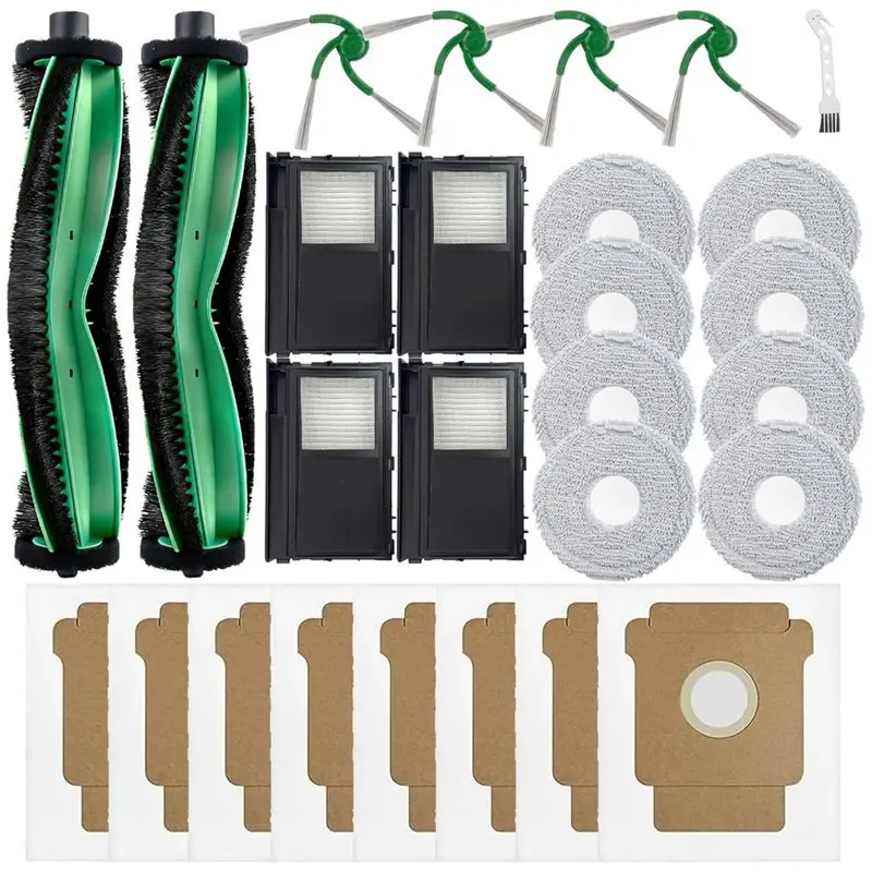 A52Q-Für Irobot Roomba 415X/Plus 415 Combo/515 Combo: 2 Rollbürsten, 4 Seitenbürsten, 4 Filter, 8 Wischtücher, 8 Staubbeutel – Detail 1