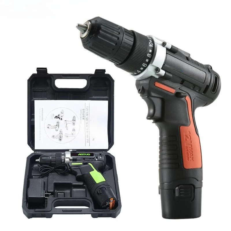 12V Cordless Electric Screwdriver Drill Reversible Handheld Power Drill Household Lithium Battery Driver