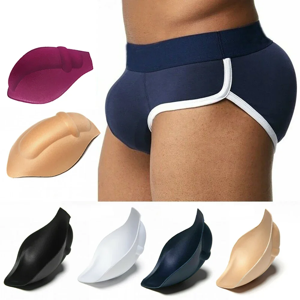 1Pc Fashion Men\'s Underwear Sexy Briefs Shorts Jockstraps Soft Bulge Enhancer Cup Insert For Swimwear Panties Sponge Pouch