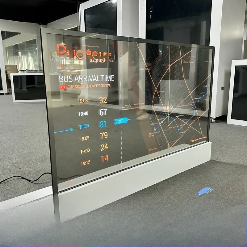Transparent screen touch-interactive transparent OLED display