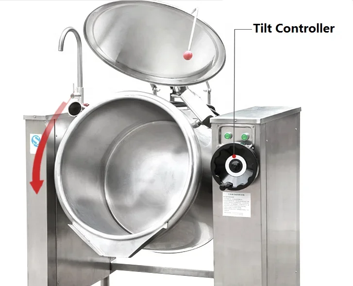 Food industry equipment Industrial Tilting Gas or electric Boiling pot with mixer/food machine/this machine