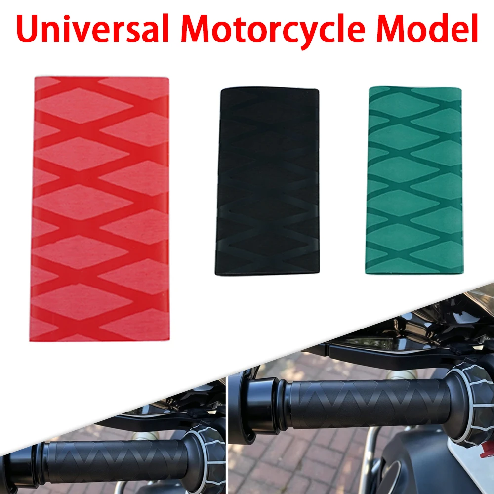 Universal Motorcycle Heat Shrink Handlebar Grips Anti-Slip Diamond Pattern Grip Covers For Most Motorcycles Scooters ATV