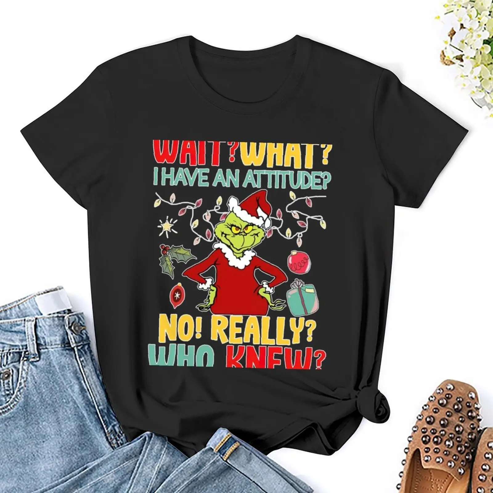 Wachten? Wat? Dat Ik Een Houding Heb? Nee! Echt Waar? Wie Wist Het? T-Shirt Douane Ontwerp Je Eigen Shirts Grafische T-Shirts Vrouwelijke Vrouw Mode