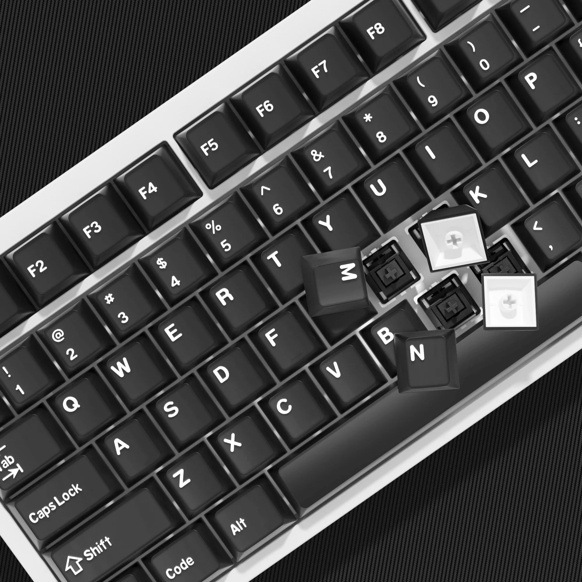 KBDiy 174 キーダブルショット黒翡翠キーキャップ PBT チェリープロファイルメカニカルキーボード用キーキャップ ISO raven68 mad 60he ak820