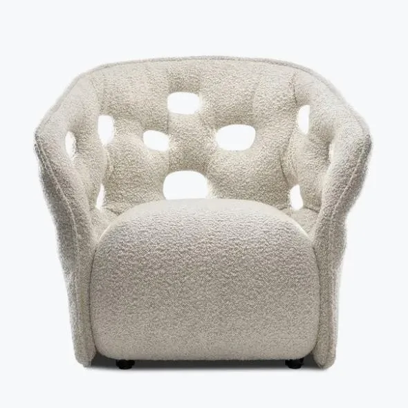 

Internet celebrity retro light French flannel sofa pull buckle living room study negotiation chair
