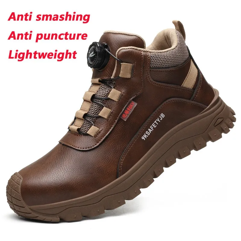 Men's Safety Shoes Anti Smashing Anti Piercing Steel Toe Work Shoes Boots Anti Slip Anti Oil Wear-resistant Durable Sneakers