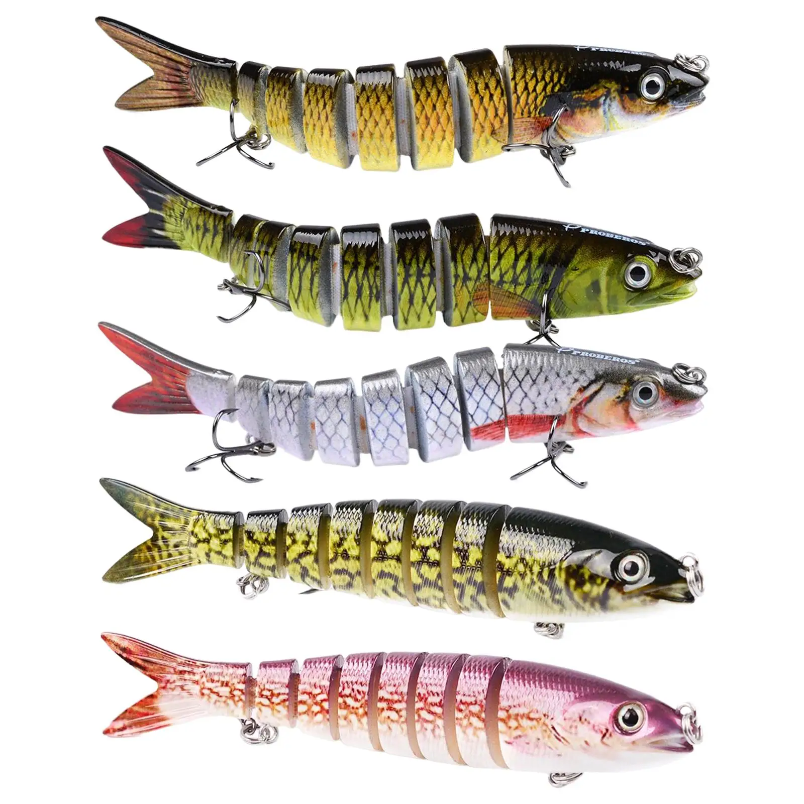 Bass Fishing Lure 8 Segment Slow Sinking Fishing Lures Bionic Multi Jointed