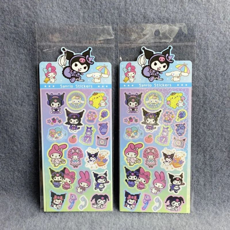 Наклейка Sanrio Kuromi Pochacco с рисунком мелодии Kitty Kawaii, наклейки, студенческие канцелярские принадлежности, подарки на день рождения, оптовая продажа